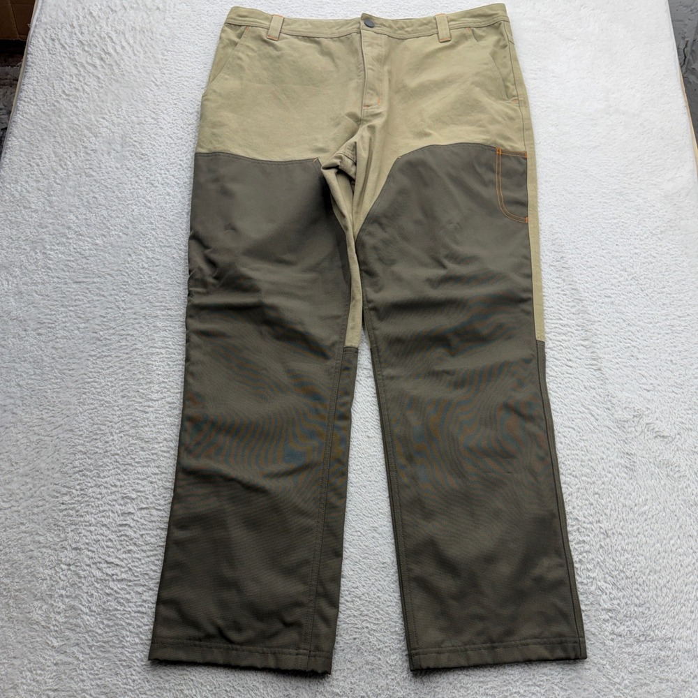 Field & Stream Mens 40 Upland Hunting Pants Khaki Olive Canvas Brush Pants